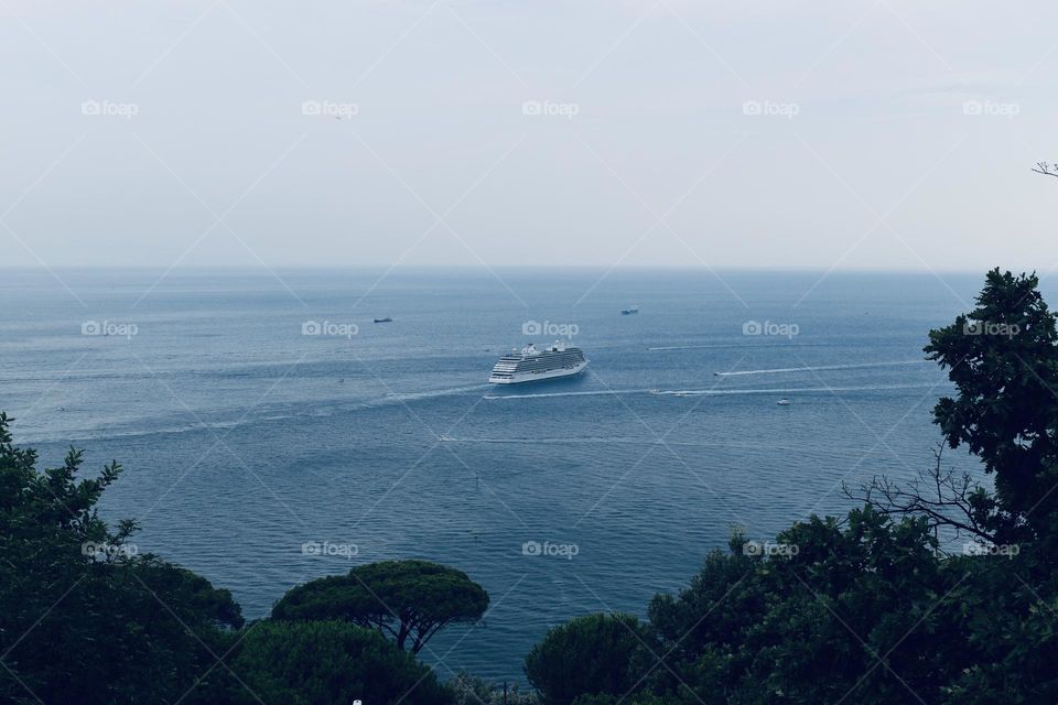 cruise ship sailing on a calm sea