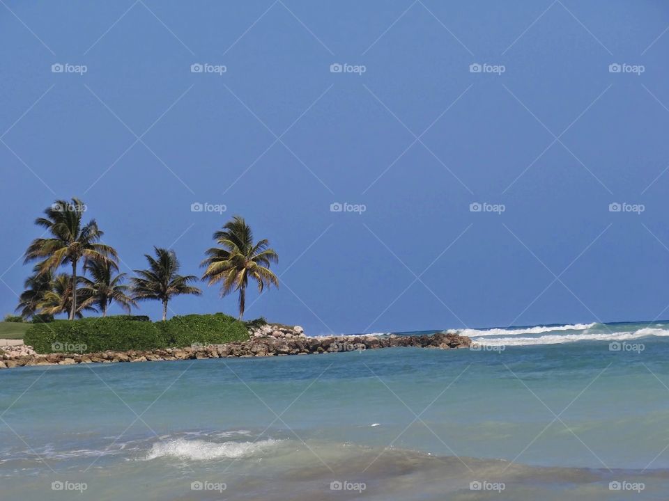 Jamaican Beauty. Pretty ocean view in Jamaica. 