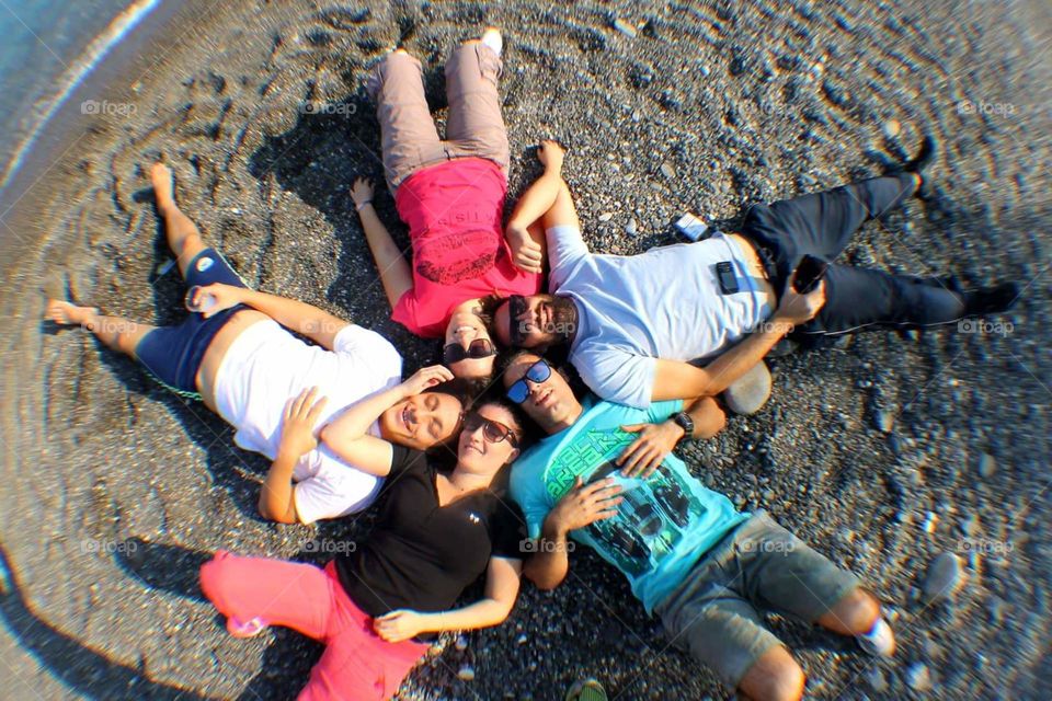 #friends #having fun #circle #on the beach #sandy place #couples