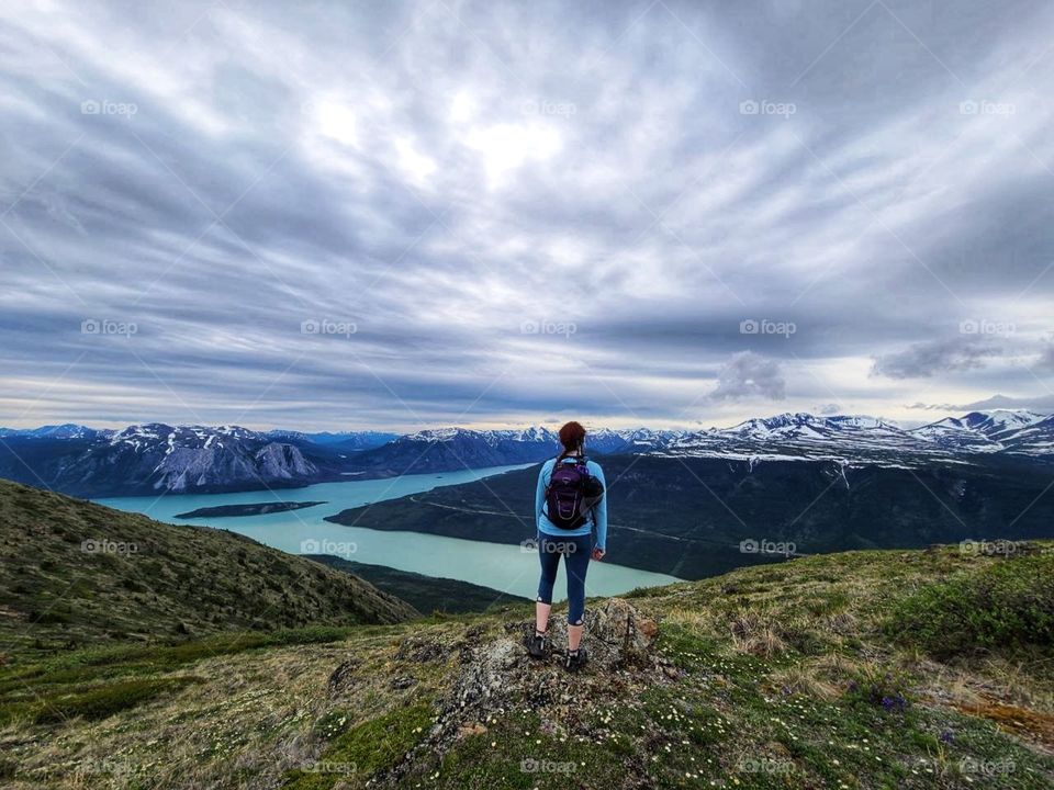 Stopping and overlooking the beautiful Carcross lakes in the Yukon