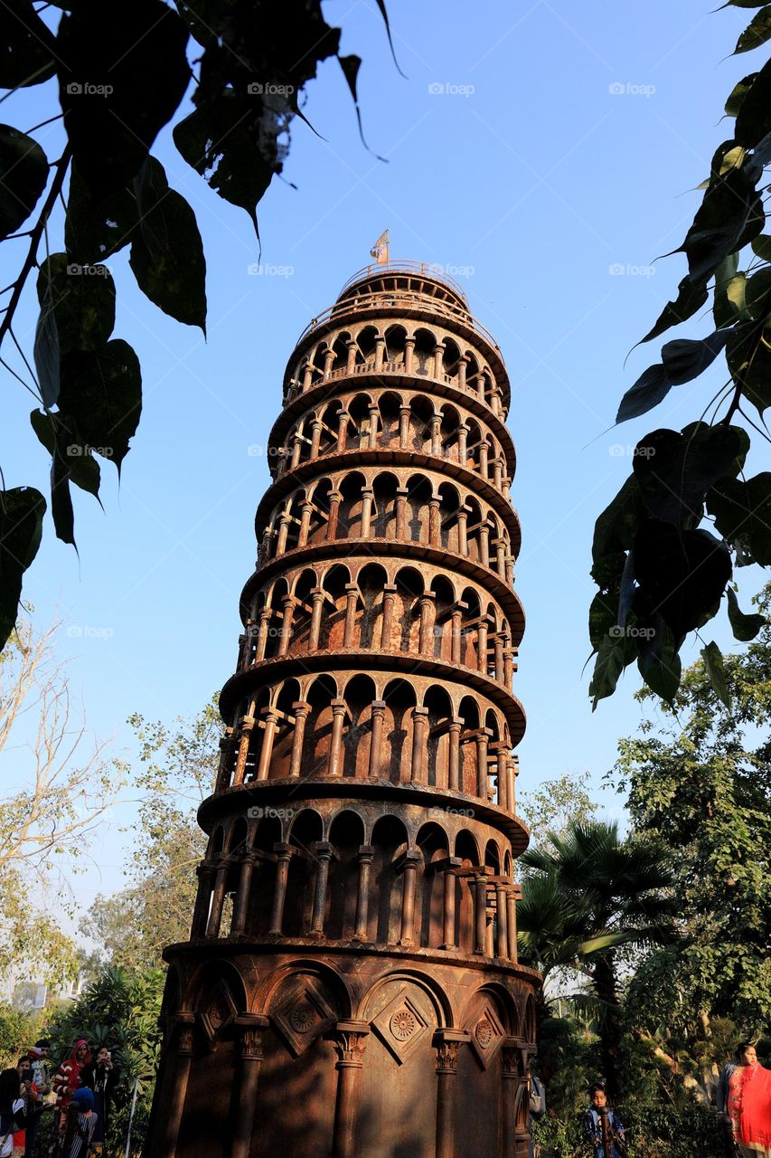 eiffel tower made from industrial metal waste, New Delhi, India