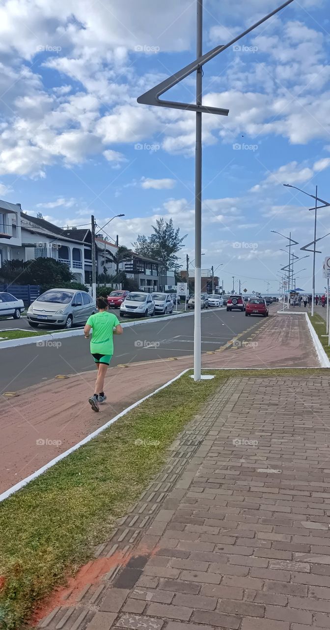 Woman running in the morning