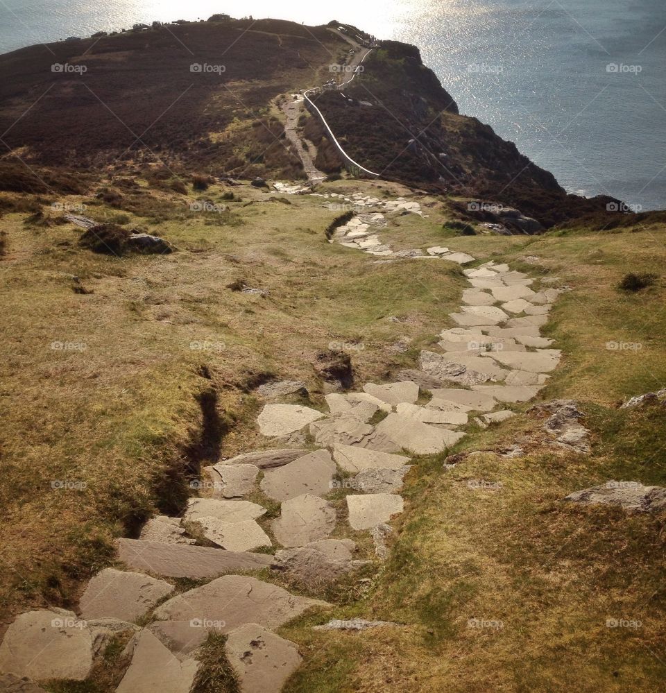 Stone path. The stone path at Slieve League mountain in Donegal, Ireland