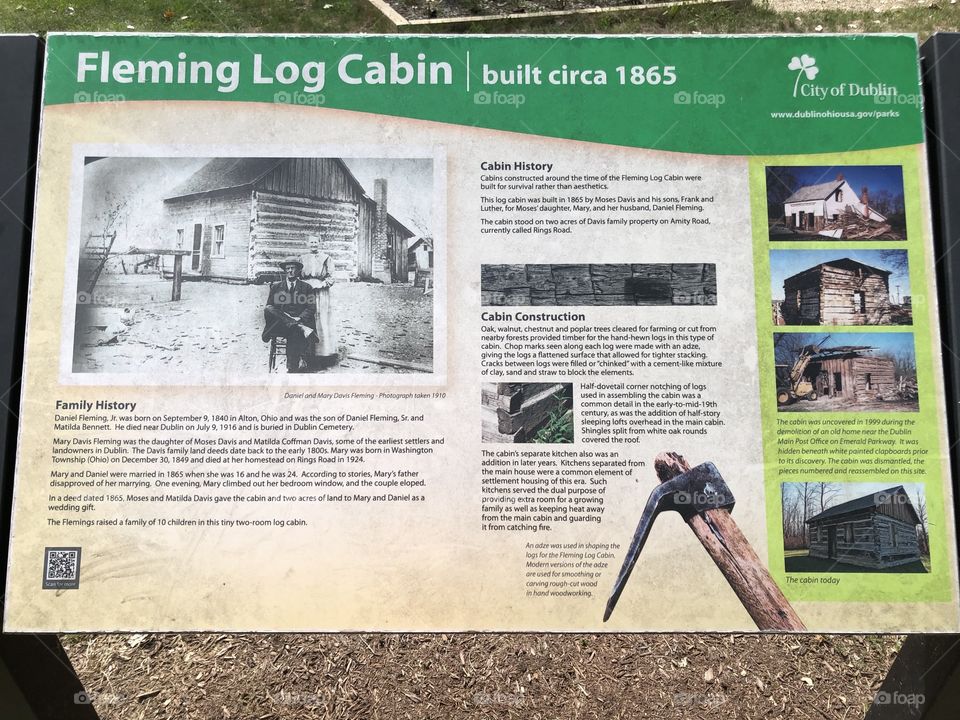 Fleming Log Cabin Sign