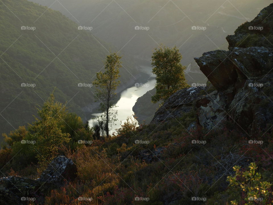 High angle view of river