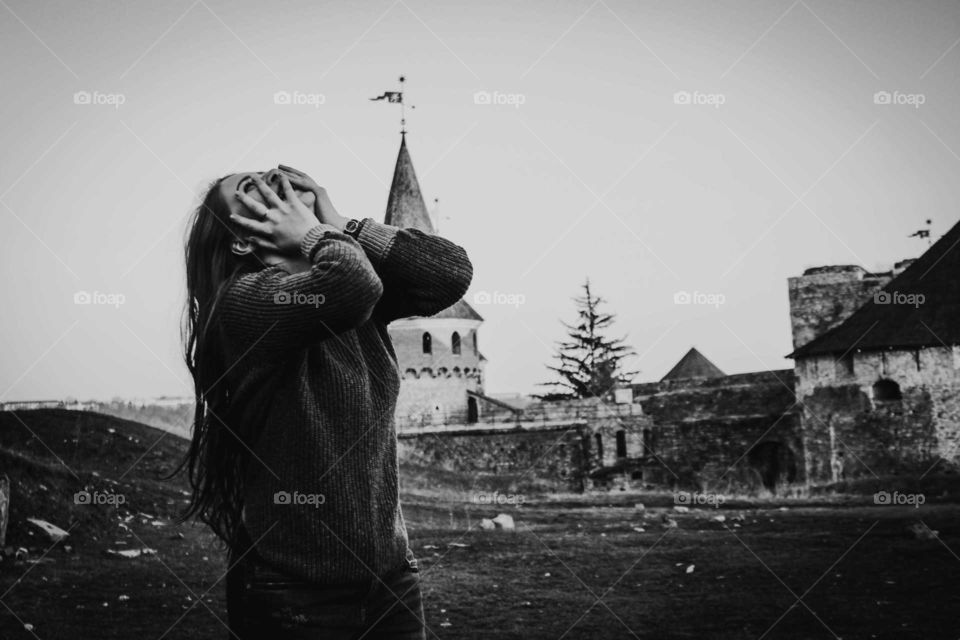 Girl near the castle.