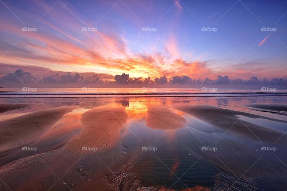 Beautiful sunset over the beach