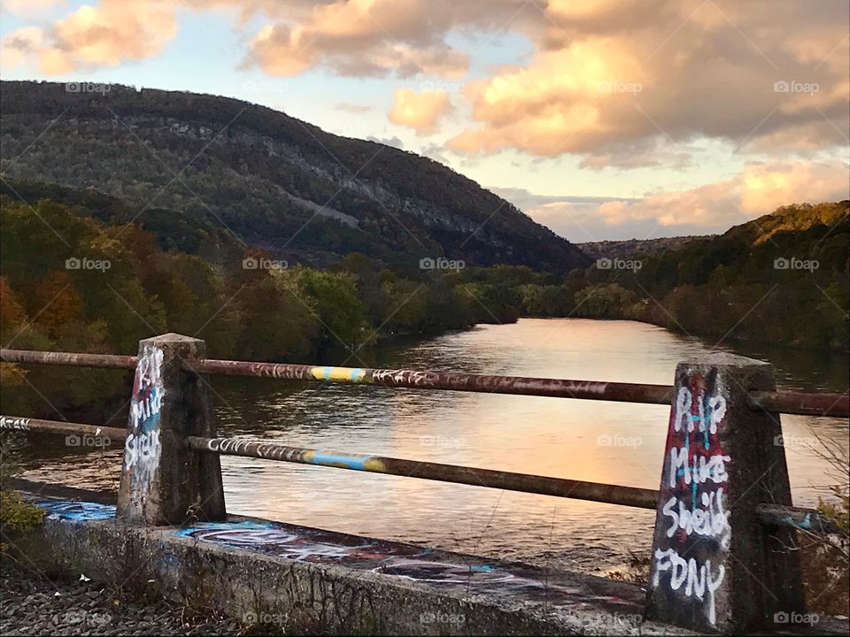 graffitied Bridge over the Delaware River 