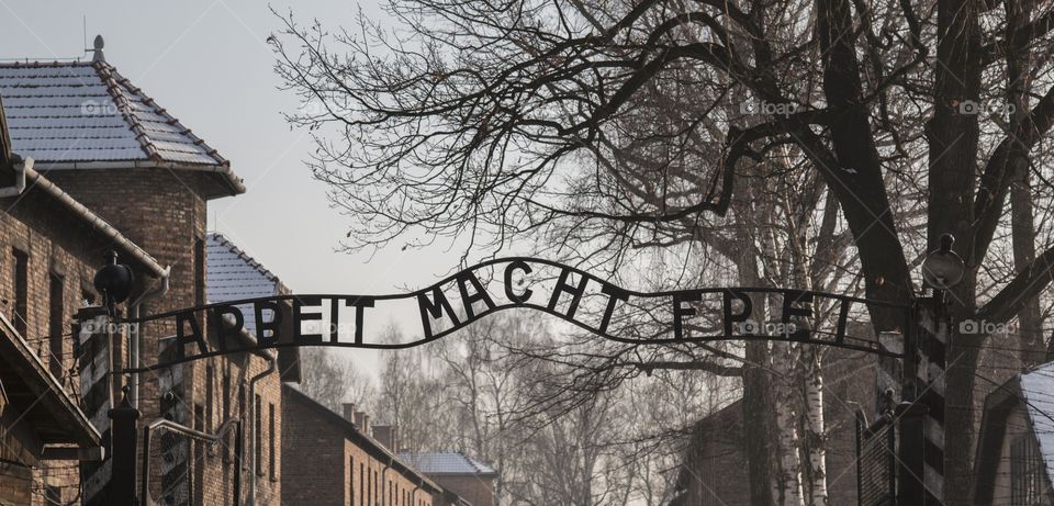 Gates of Auschwitz. gates at Auschwitz camp 