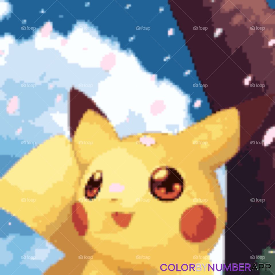 Cherry Blossoms representing the first day of spring is a beautiful sight to behold for all nature lovers. Pikachu in this photo is watching the cherry blossom petals fall from the trees into the sky and is enjoying springtime.