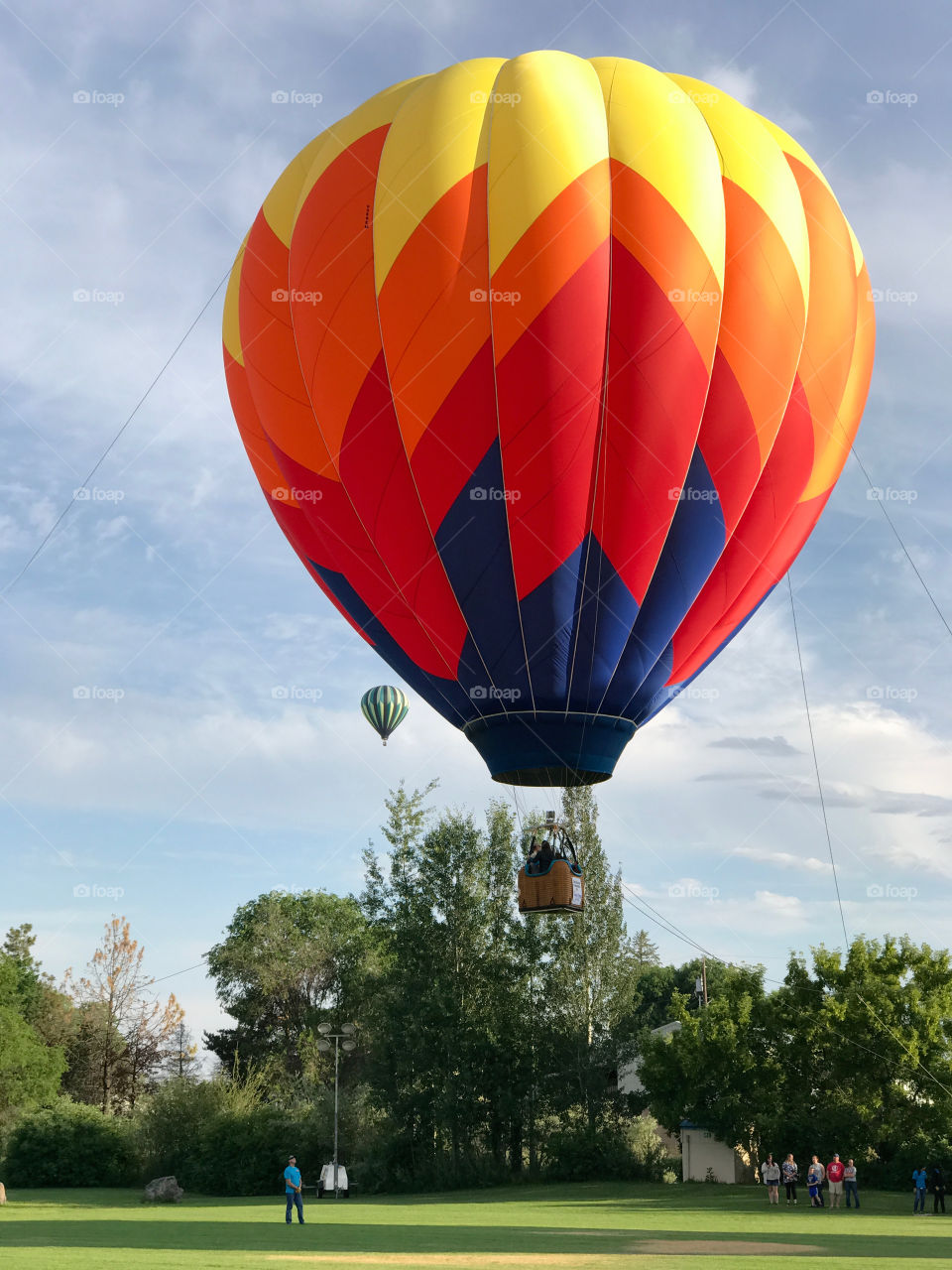 Colorful hot-air-balloons at a summer festival in Prineville in Central Oregon on a summer morning 