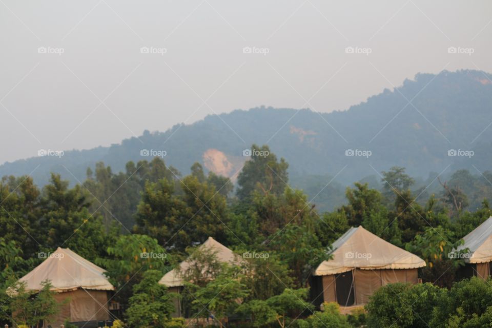 camping in the mountains