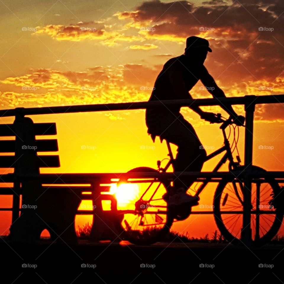 Bicycle Ride at The Golden Hour . taken in Ocean Grove, NJ 