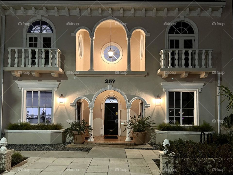 Arches of Light: A Timeless Glow at Night