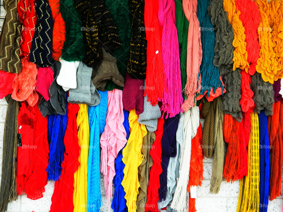 Colorful scarfs - #clash of color!