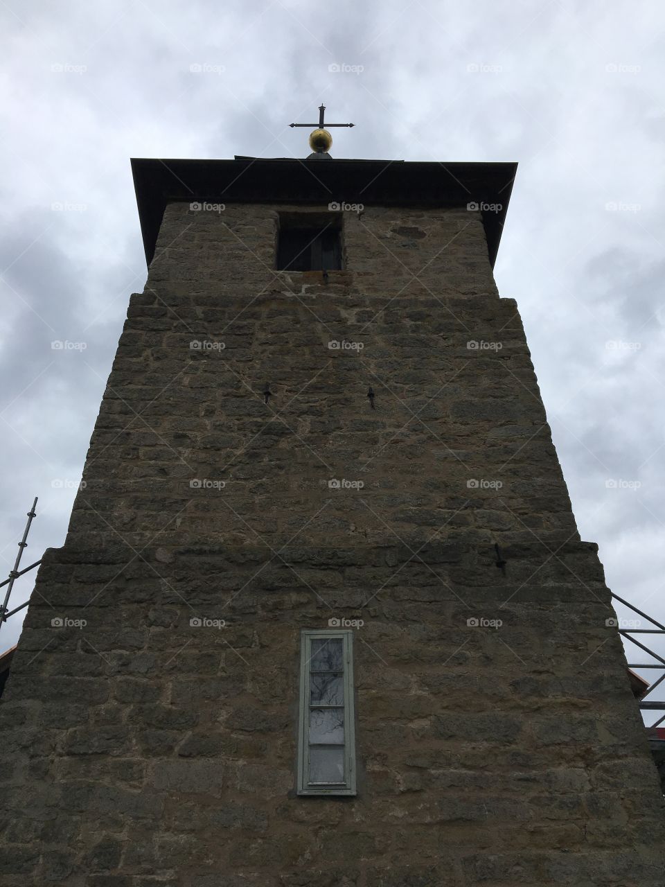 Church tower outside Lidköping in Sweden 