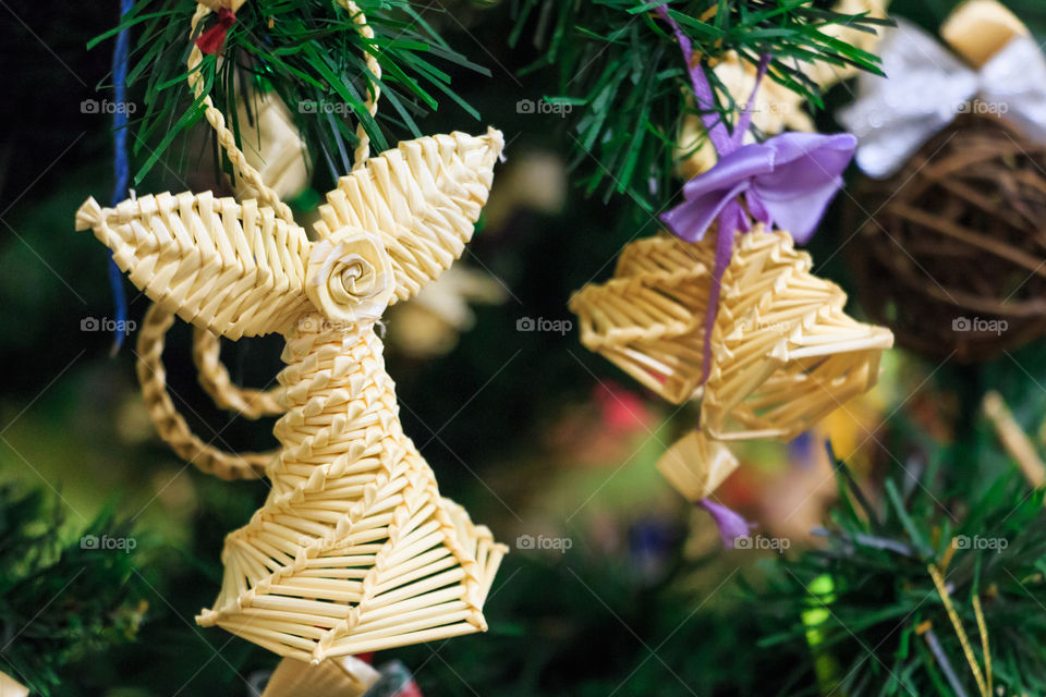 christmas bell of straw