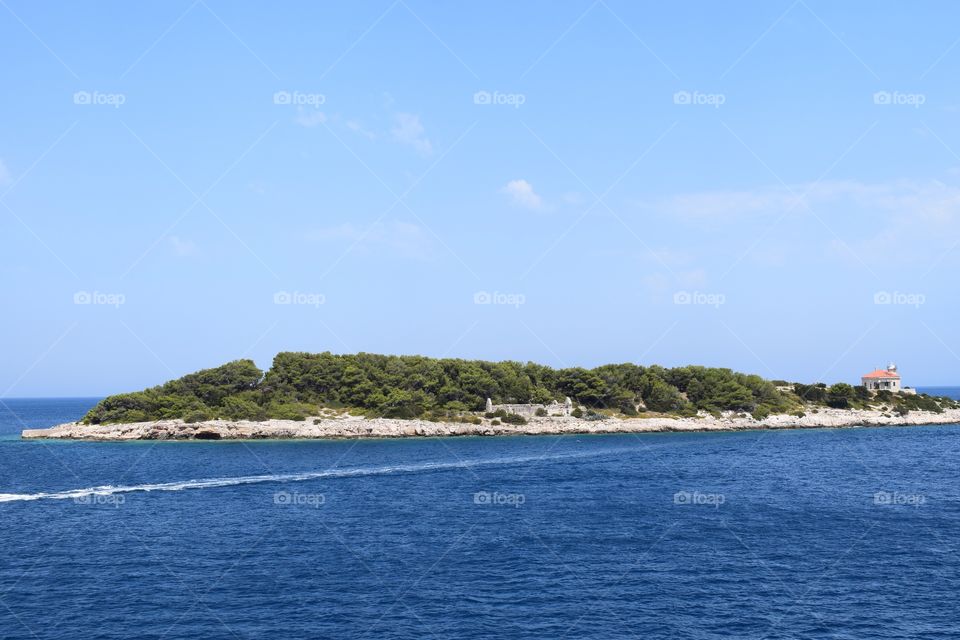 View from the boat in the Adriatic