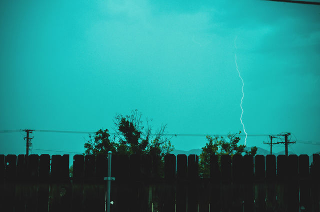 strike. bolt of lightning seen from my backyard. southern California.
