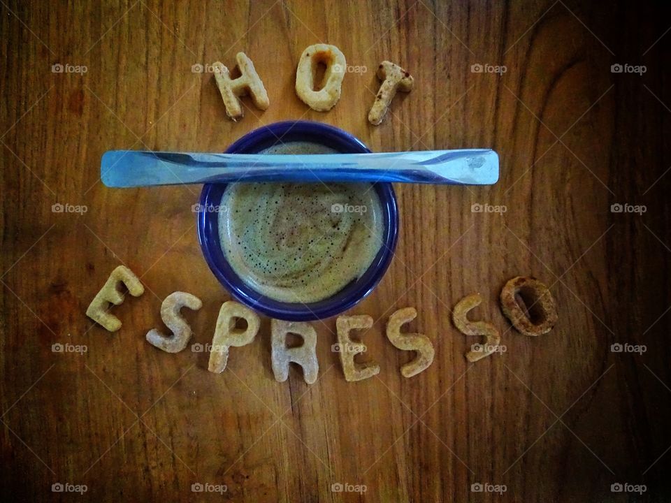 Espresso with spoon