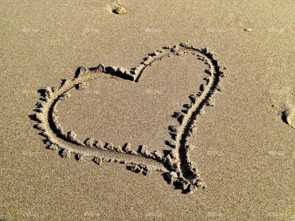 Heart drawn on sand, Florida