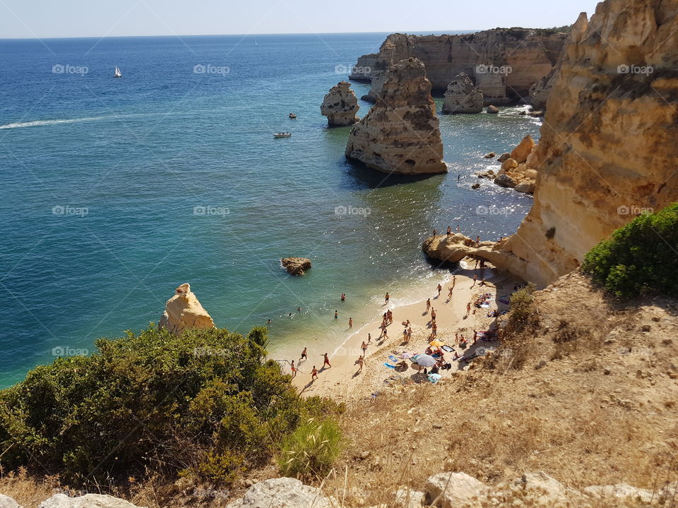 Beach in Summer - Praia da Marinha - Algarve in PORTUGAL