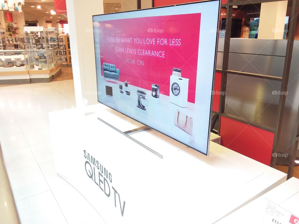 Samsung QLED ambient mode television 4K Ultra High Definition TV slimline
