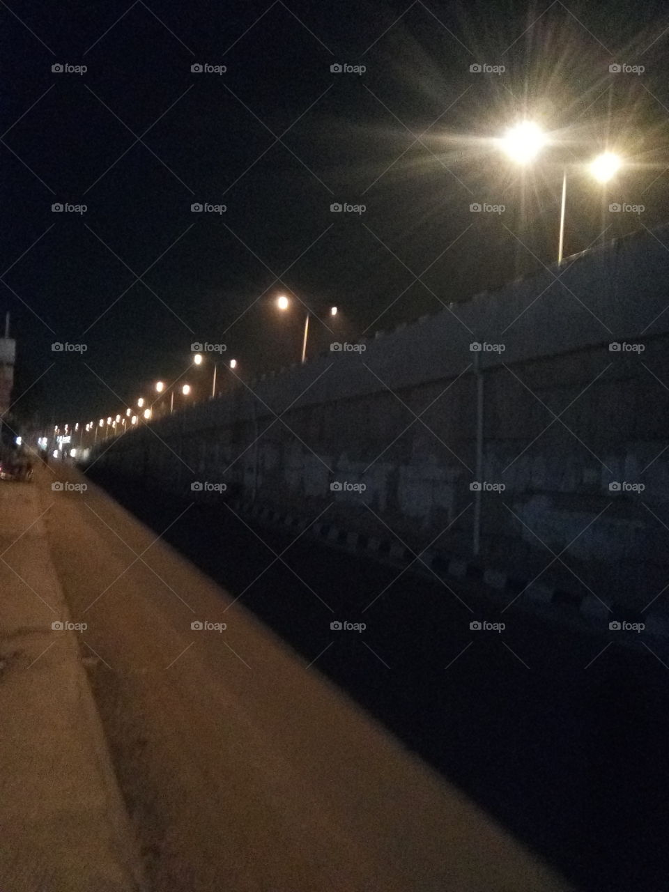 lights on a fly over bridge