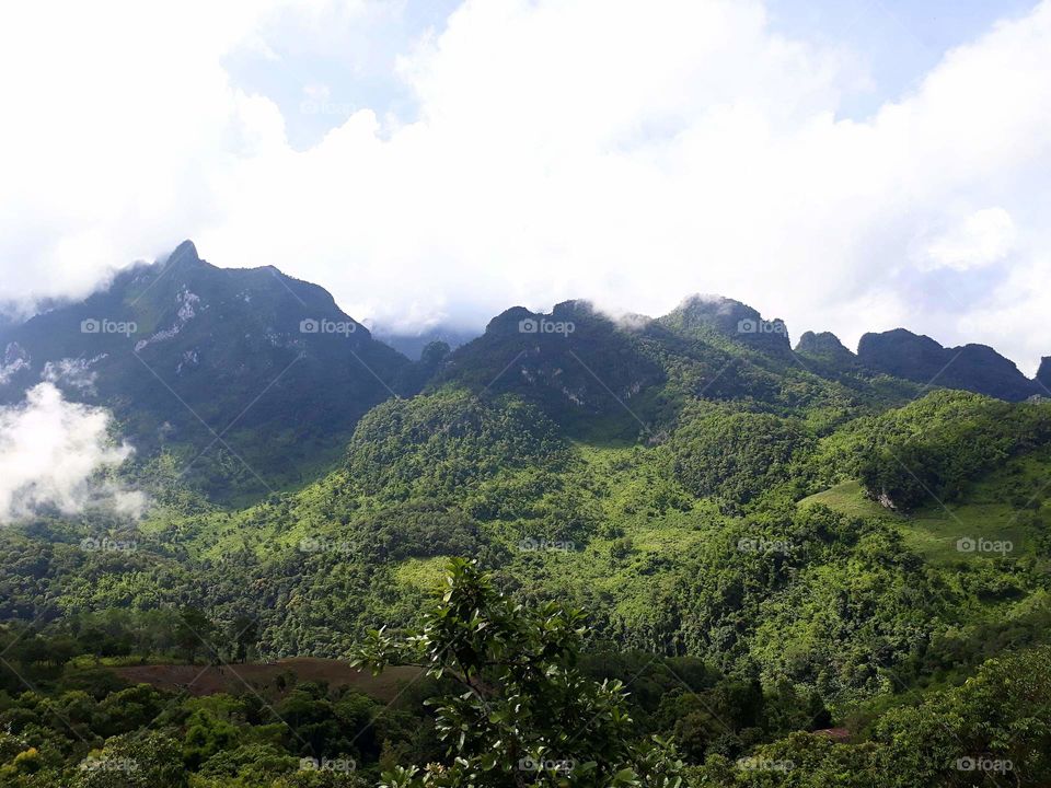 large limstone mountains. Nort of Thailand Doi Luang Chiang Dao.