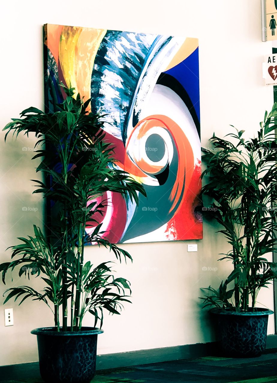 Art display at the international convention center in Savannah 