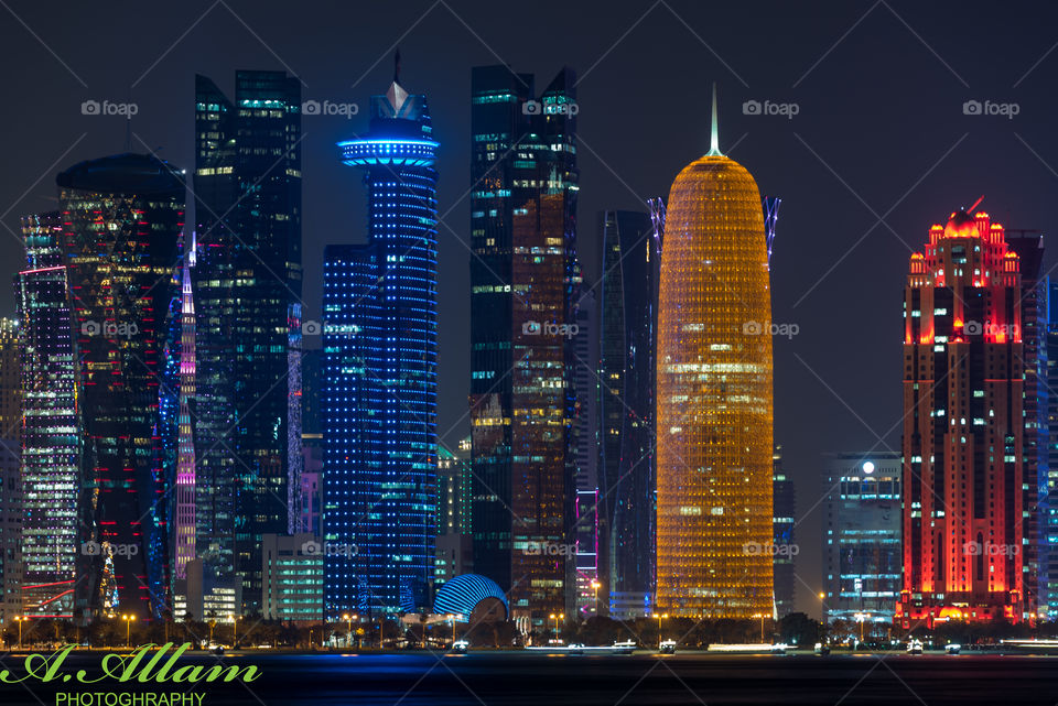 Illuminated skyscrapers 