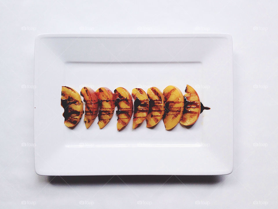 white food orange plate by irinabond