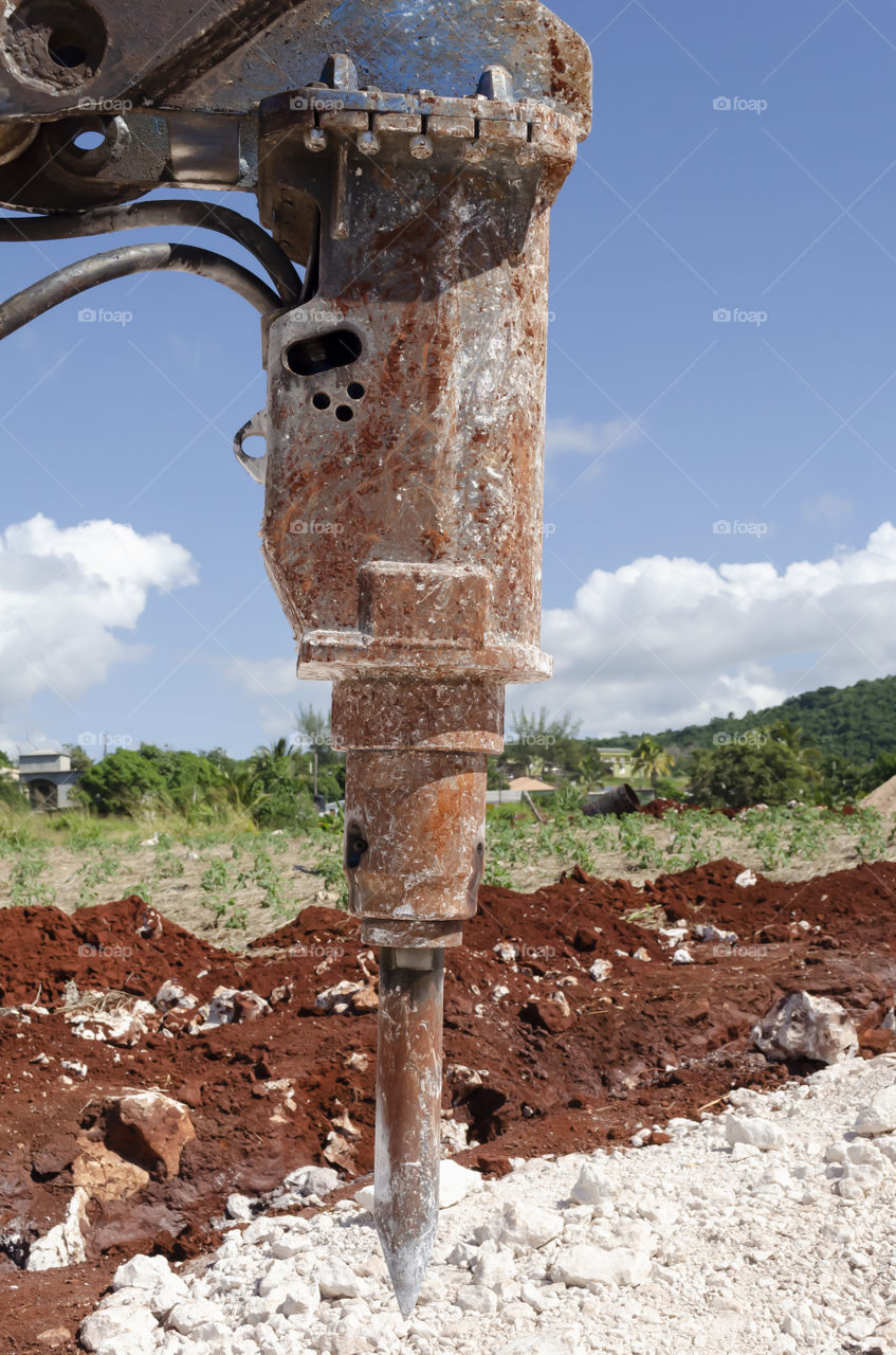Industrial Hydraulic jackhammer At Rest