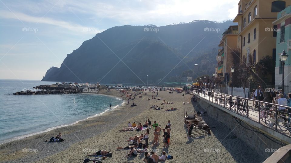 monterosso beach. traveling around italy. monterosso. cinque terre