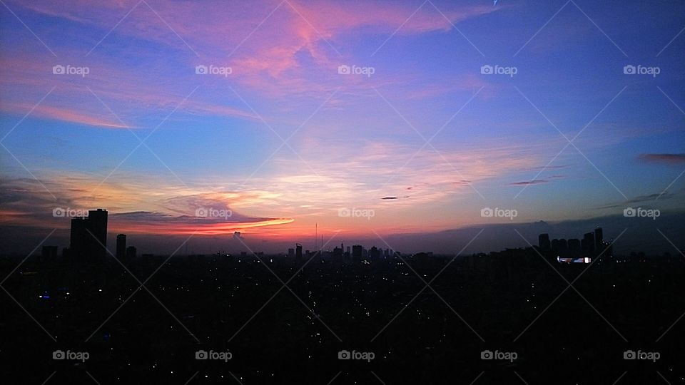 sunset in jakarta