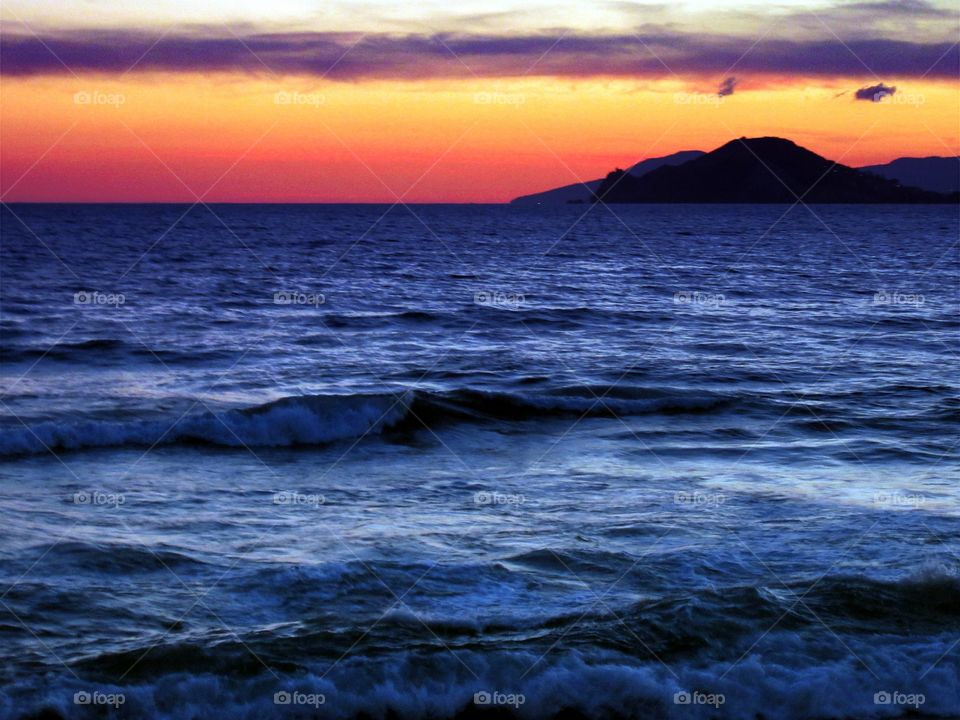 Waves of the sea of Bagnoli ( Naples - Italy ).