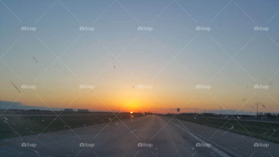 Drive at sunset
