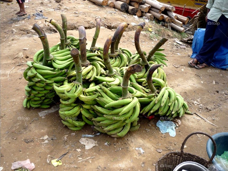 Bananas at market in Peru