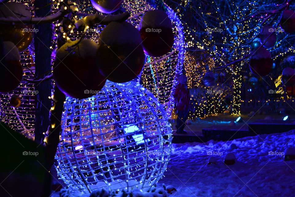 In the park at the New Year's holiday in Moldova, the city of Chisinau