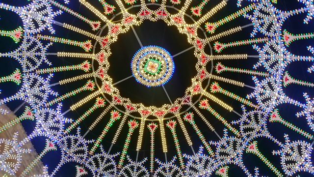 Christmas street lights dome in Valletta Malta