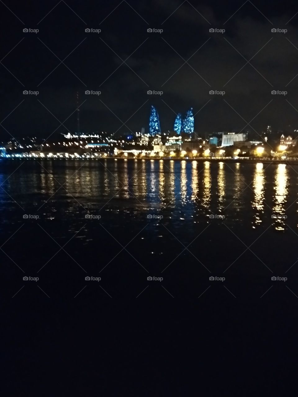 caspian sea Baku Azerbaijan republic night