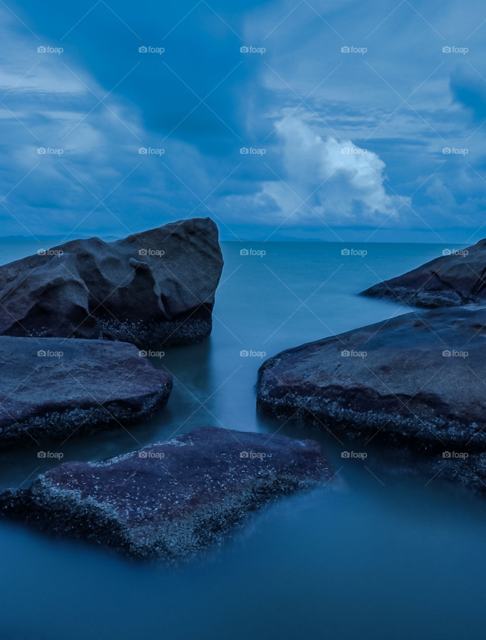 Gateway from a beach rocks. 