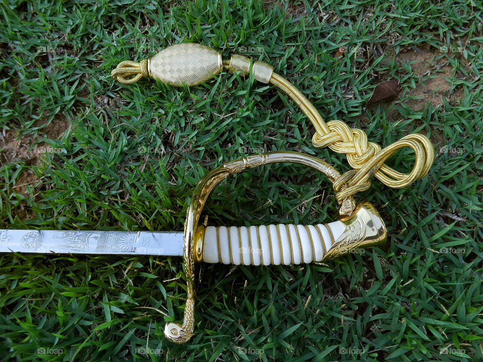 Sword handle on the grass