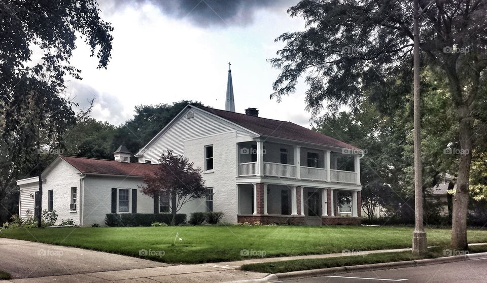 Architecture . Steeple Behind House