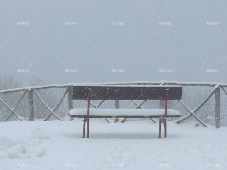 Bench under the snow