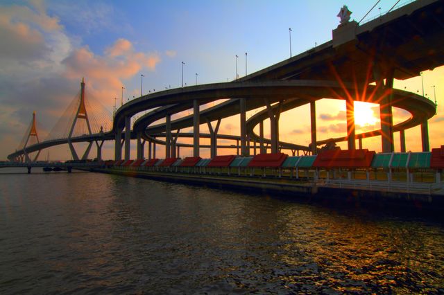 sunset at the expressway. sunset at the expressway in Bangkok,Thailand