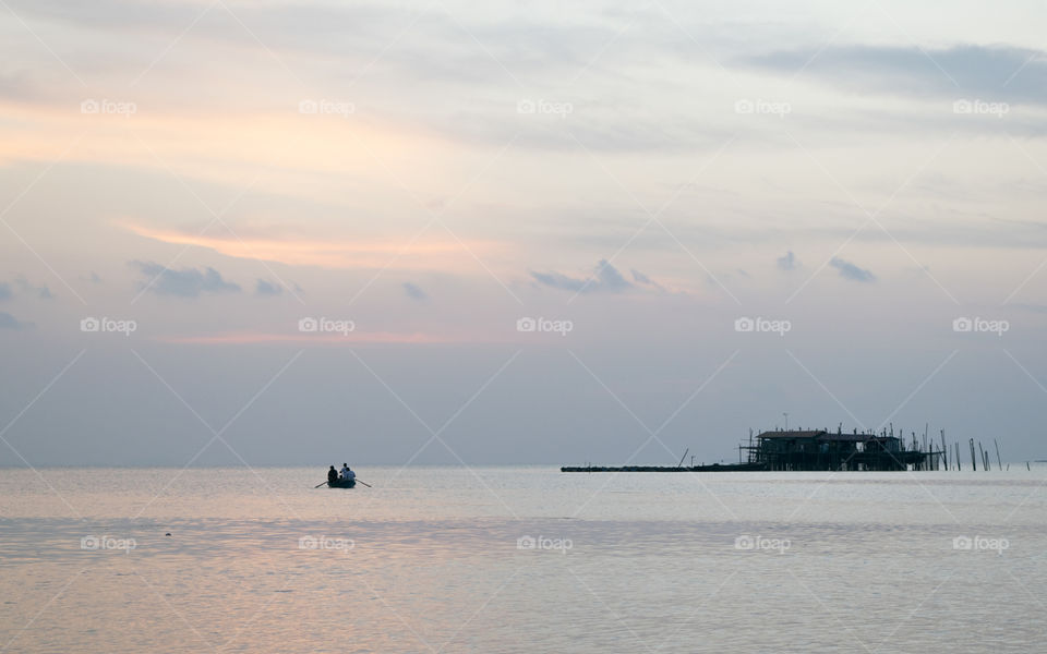 Light After sunset at sea
