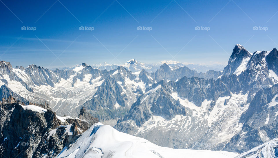 Scenic view of snowy mountain