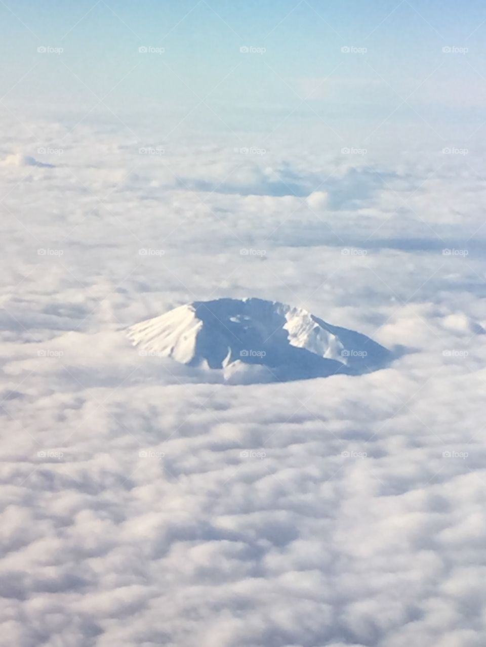 Mt. St. Helens from the air in January 2016