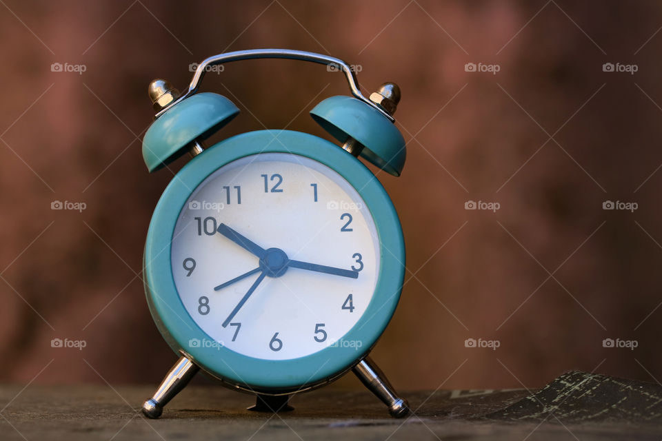 Blue alarm clock